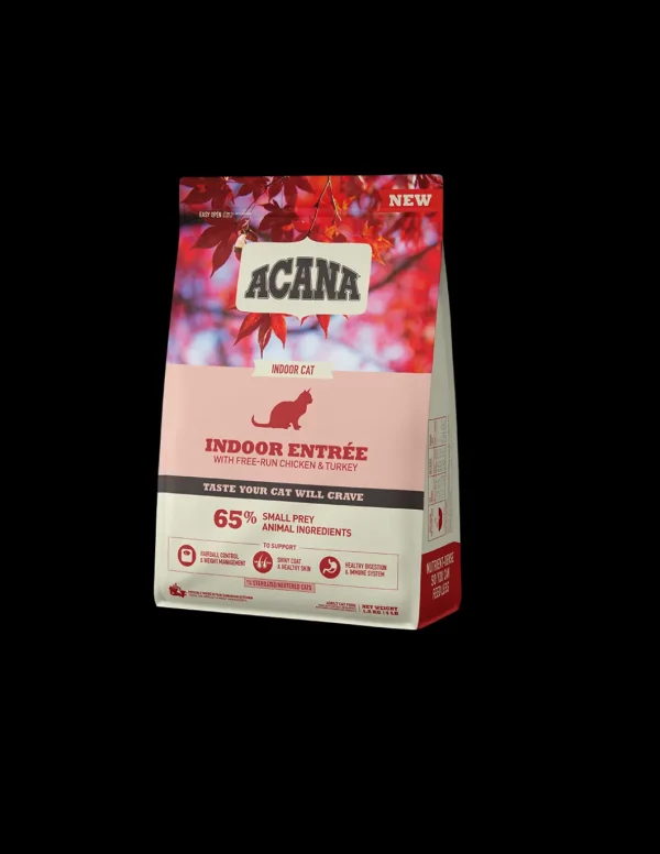 acana cat indoor entree 1,8kg pollo, aringa, tacchino, coniglio