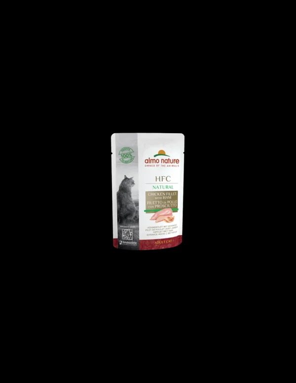almo cat hfc natural busta 55gr filetto di pollo e prosciutto 5825