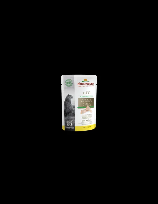 almo cat hfc natural plus busta 55gr coscia di pollo 4710 (ex raw pack 5820)