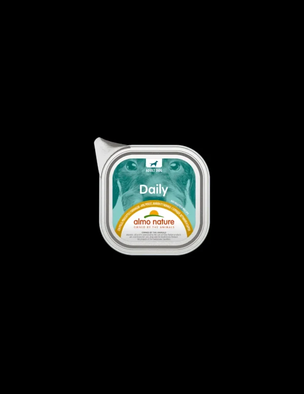 almo dog daily pate' vaschetta 100gr pollo prosciutto formaggio 227