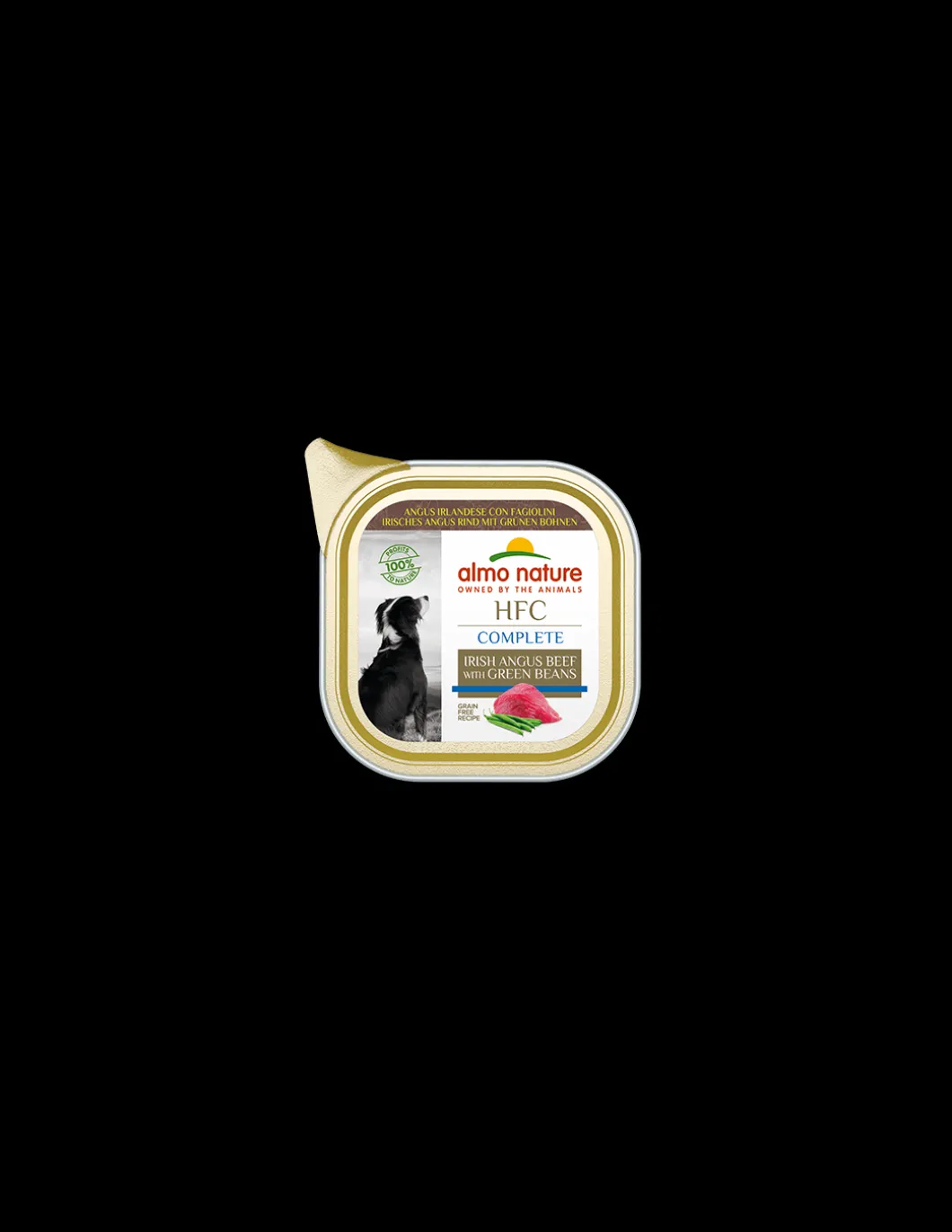 almo_dog_hfc_complete_vas_0.webp almo dog hfc complete vaschetta 85gr angus irlandese con fagiolini 801