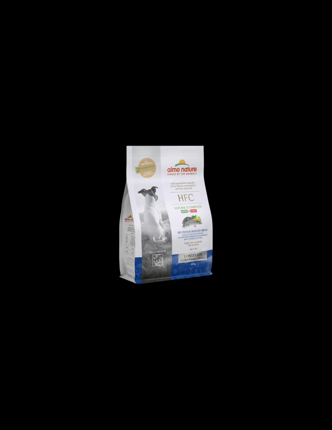 almo_dog_hfc_natural_gr_l_0.webp almo dog hfc natural 300gr longevity adult xs-s spigola e orata 9220