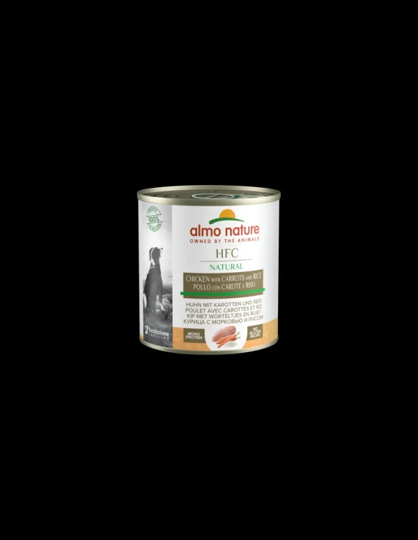 almo dog hfc natural lattina 280gr pollo carote e riso 5561