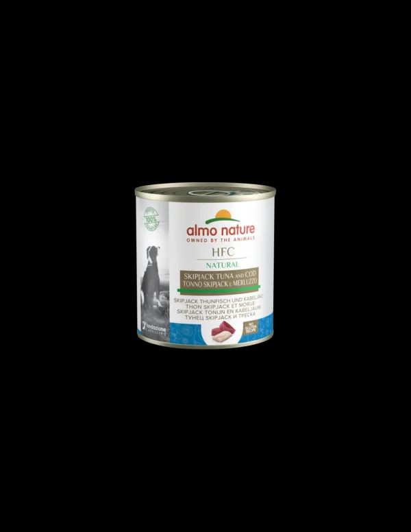 almo dog hfc natural lattina 280gr tonno skipjack e merluzzo 5523