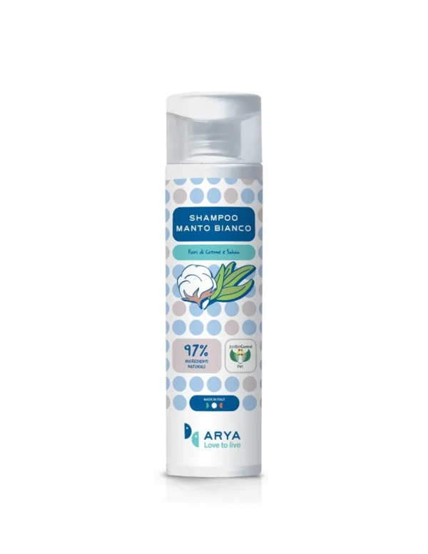 arya shampoo manto bianco fior di cotone e salvia 250ml