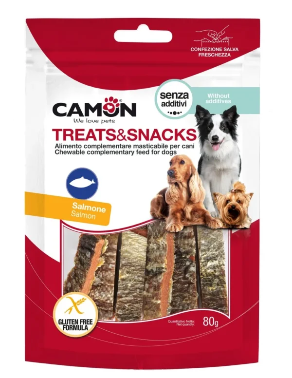 camon snack large strips salmone 80g