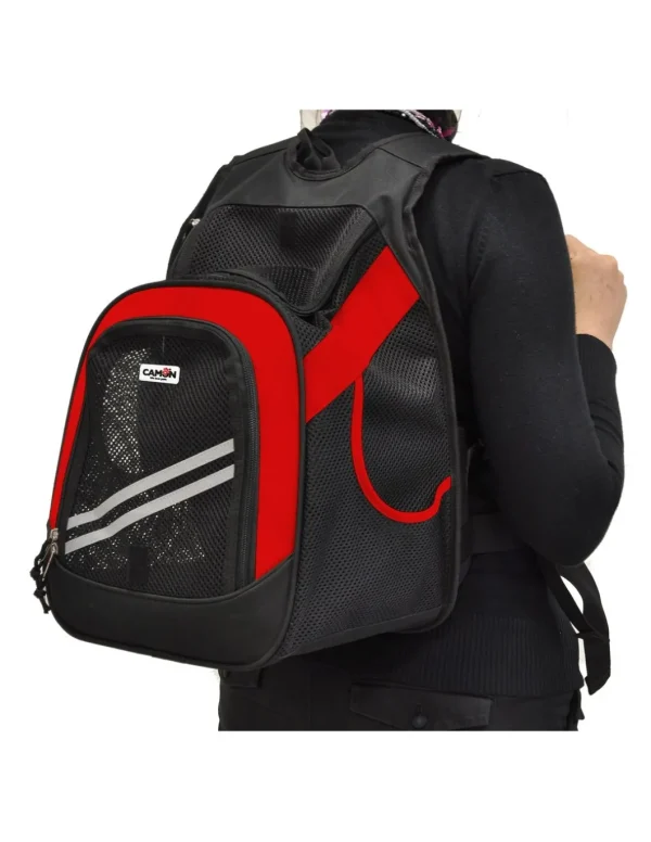 camon zainetto trasportino pet pocket rosso