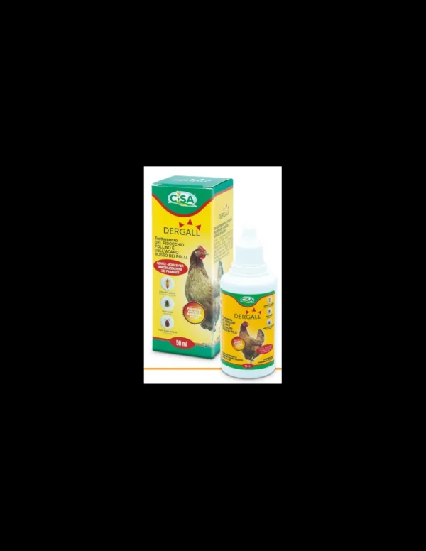 dergall acari pollo flacone 50ml trattamento del pidocchio pollino e dell'acaro rosso dei polli