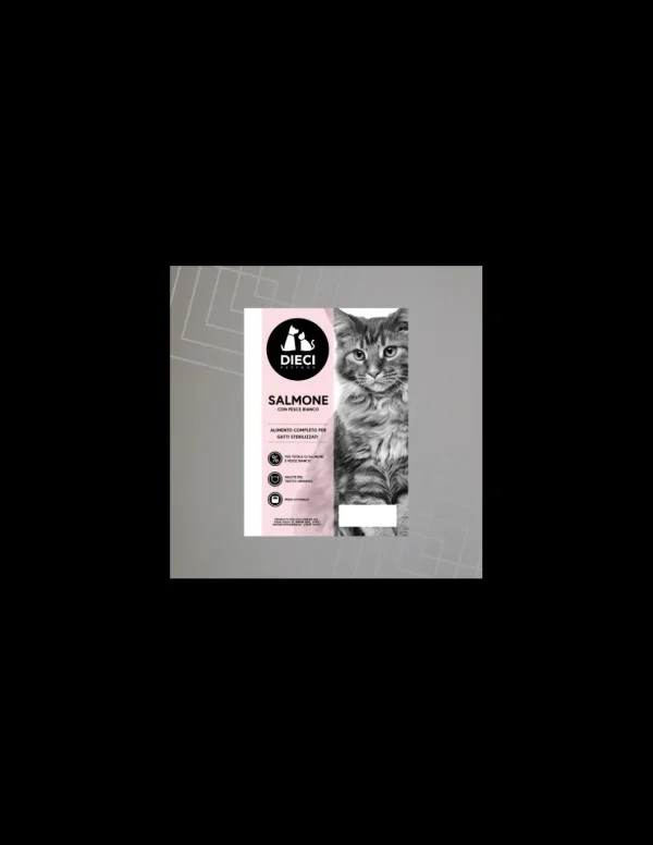 dieci cat connoisseur 300gr adult sterilised salmone con pesce bianco