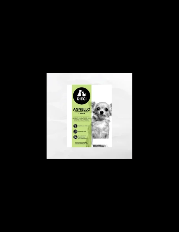 dieci dog 2kg grain free adult mini agnello con patate dolci e menta