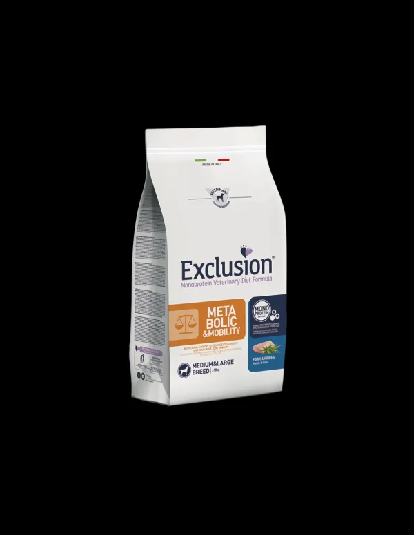 exclusion diet dog 12kg adult medium/large breed metabolic & mobility pork & fibres mepm11