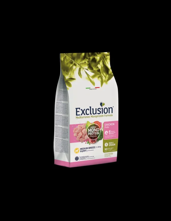 exclusion dog monoprotein noble grain 12kg puppy medium breed pollo ngpcm12