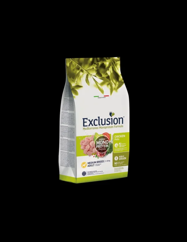 exclusion dog monoprotein noble grain 3kg adult medium breed pollo ngacm03