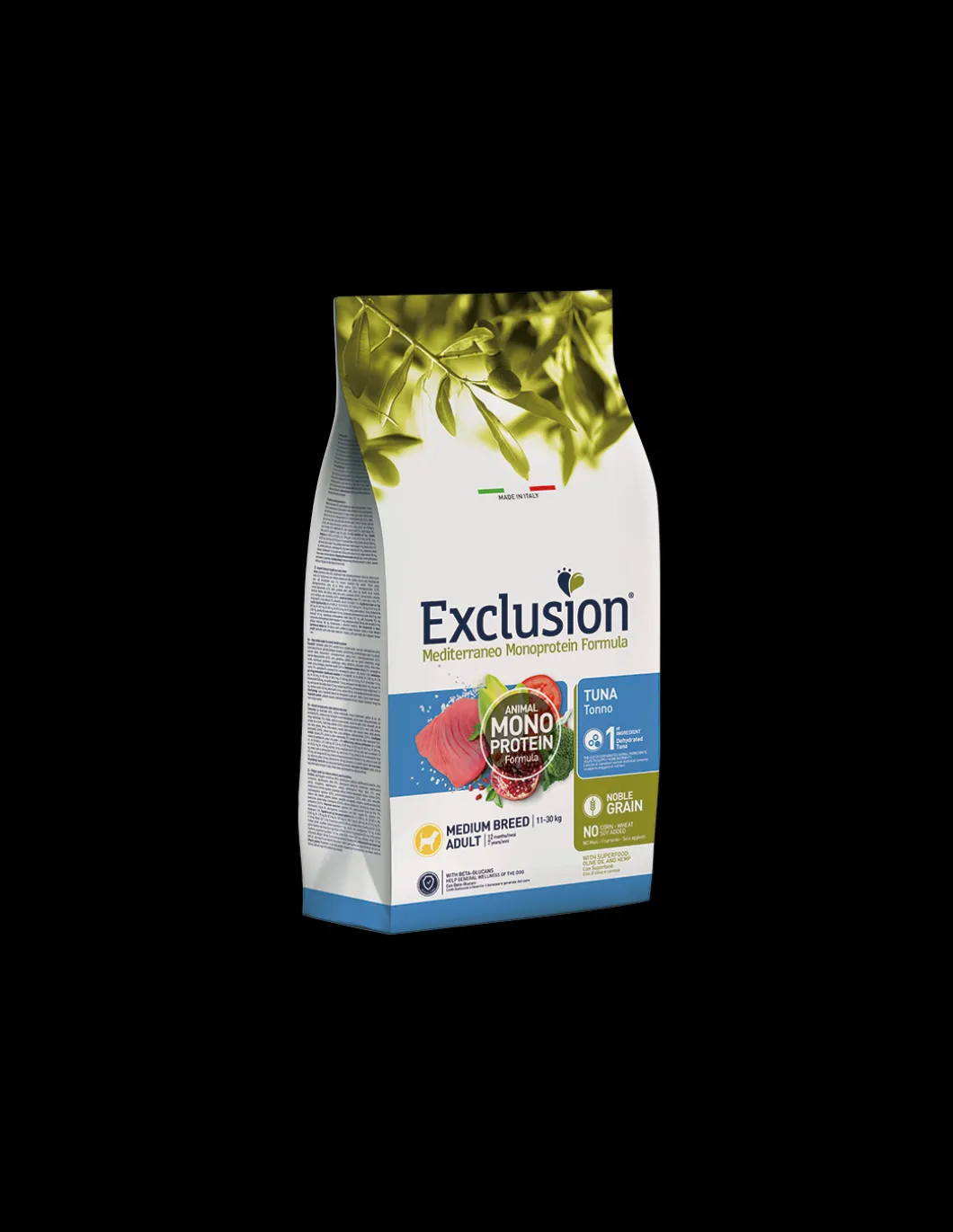 exclusion_dog_monoprotein_0-9.webp exclusion dog monoprotein noble grain 3kg adult medium breed tonno ngatm03