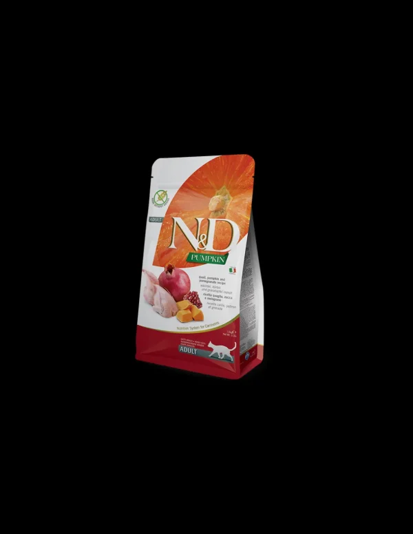 farmina cat 300gr n&d pumpkin adult quaglia zucca e melograno recipe grain free