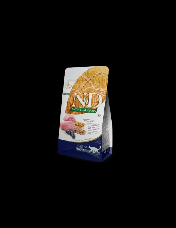 farmina cat 1,5kg n&d ancestral grain adult agnello e mirtillo low grain