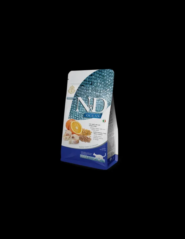 farmina cat 1,5kg n&d ocean adult cod,spelt,oats&orange recipe healthy grains