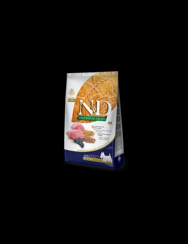 farmina dog 800gr n&d ancestral grain adult mini agnello e mirtillo