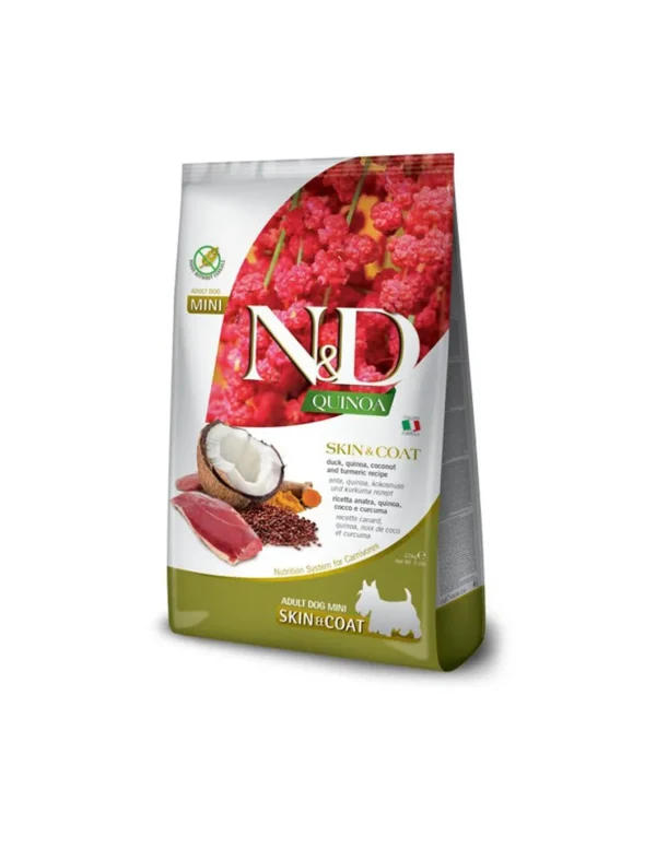 farmina dog 800gr n&d quinoa adult mini skin&coat duck quinoa coconut turmeric recipe grain free