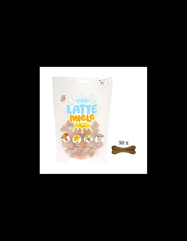 ferrib snack dog lattemiele small 30 pz 270gr con latte di capra-miele-pappa reale-prebiotici