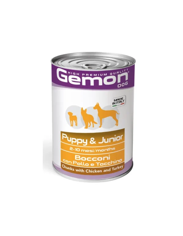gemon dog bocconi 415gr puppy & junior pollo tacchino