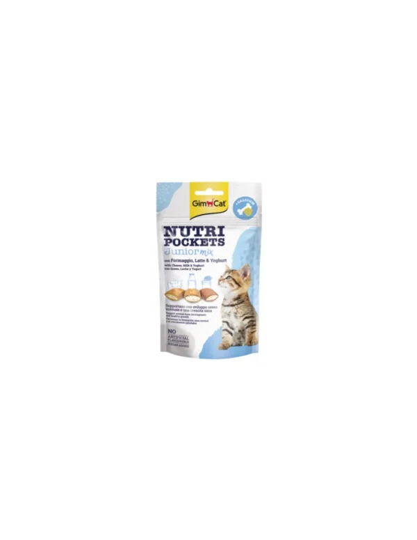 gimborn gimcat snack cat nutripockets junior mix 60gr con formaggio, latte e youghurt 02.418261