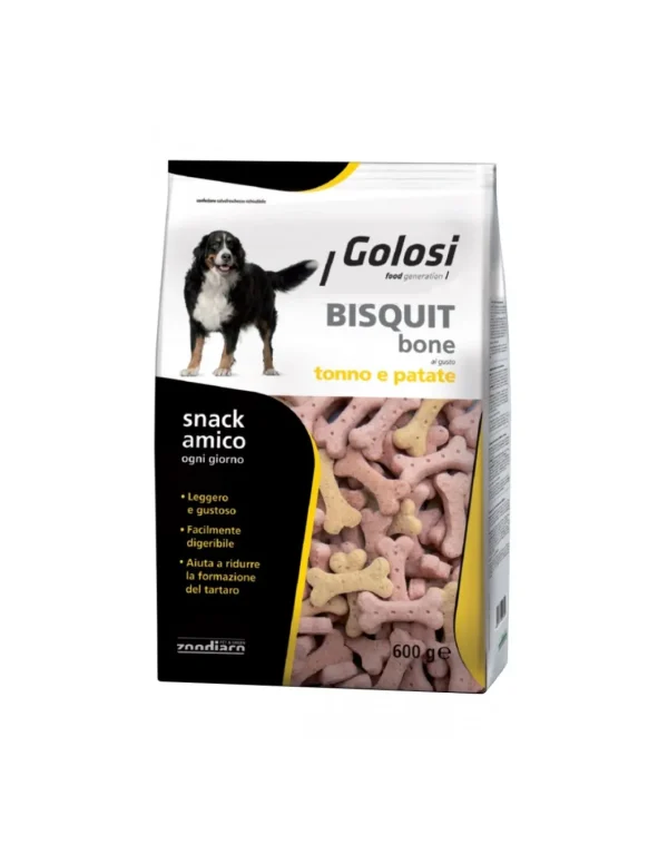 golosi dog bisquit bone 600gr tonno e patate zgc.27053