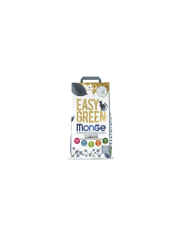 lettiera monge easy green 100% mais con carboni attivi 10lt