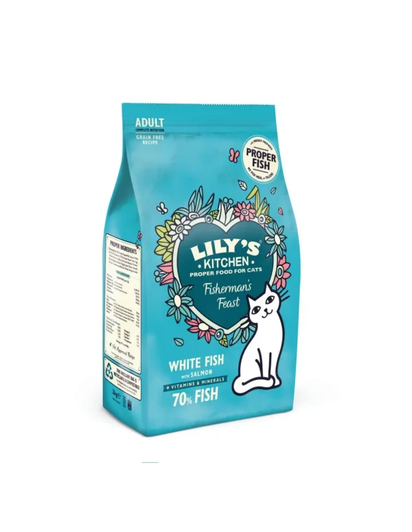 LILY'S KITCHEN CAT 800GR FISHERMAN'S FEAST ADULT PESCE BIANCO E SALMONE GRAIN FREE 12566608
