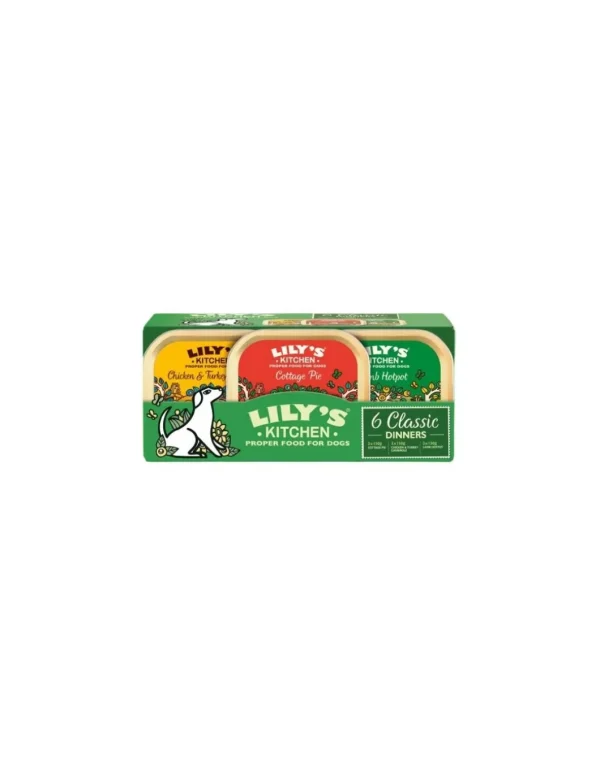 LILY'S KITCHEN DOG 6X150GR VASCHETTA 6 CLASSIC DINNERS ADULT POLLO TACCHINO CASSEROLE/ COTTAGE PIE/ LAMB HOTPOT 12566767