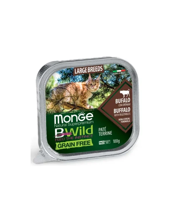 monge cat 100gr bwild large breed bufalo/ortaggi