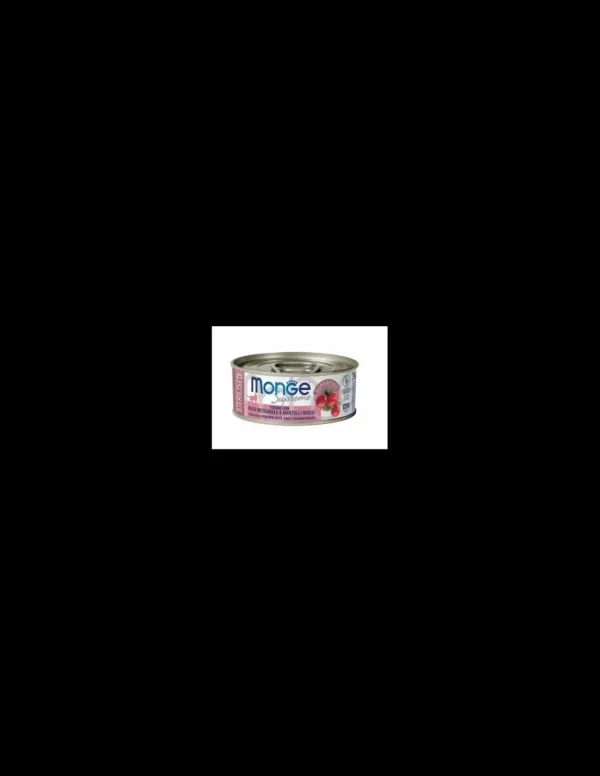 monge cat 80gr lattina supreme sterilizzato tonno riso integrale mirtilli rossi
