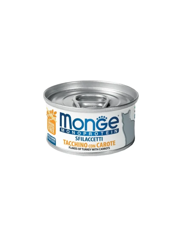 monge cat 80gr monoprotein sfilaccetti tacchino con carote