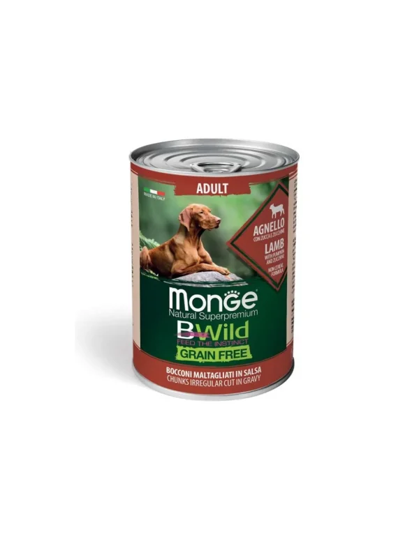 monge dog 400gr bwild adult agnello zucca zucchine