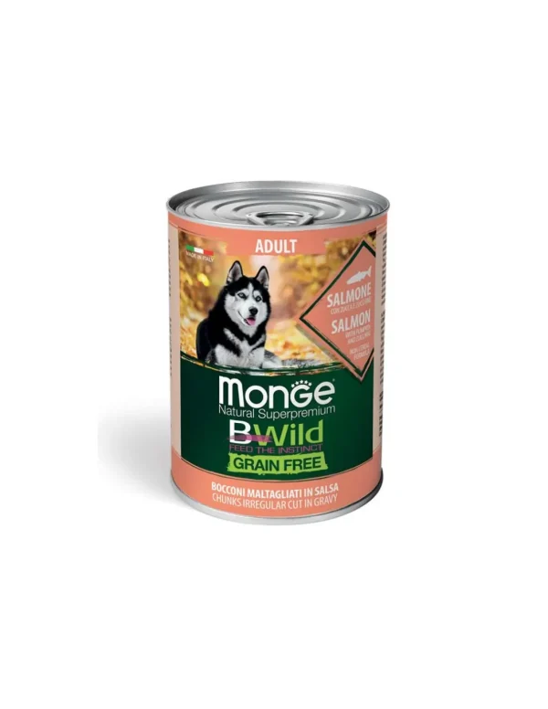 monge dog 400gr bwild adult salmone zucca zucchine