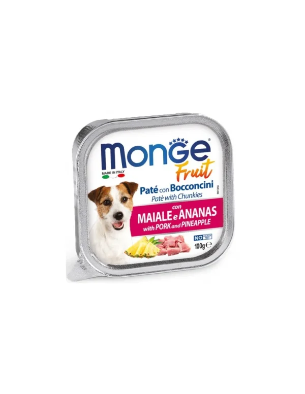 monge dog 100gr fruit pate' bocconcini maiale & ananas