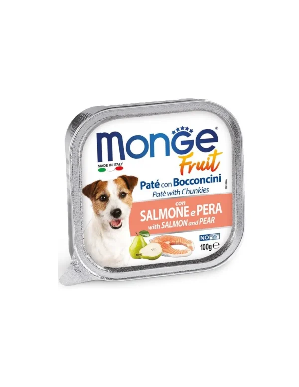 monge dog 100gr fruit pate' bocconcini salmone & pera