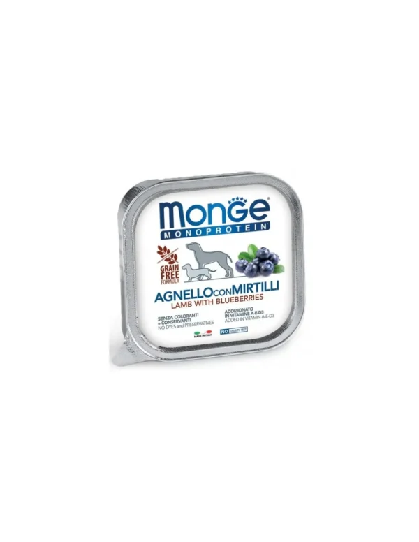 monge dog 150gr frutta monoprotein agnello mirtilli
