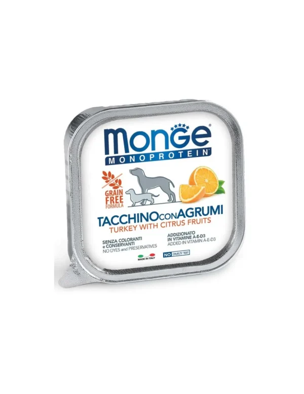 monge dog 150gr frutta monoprotein tacchino agrumi