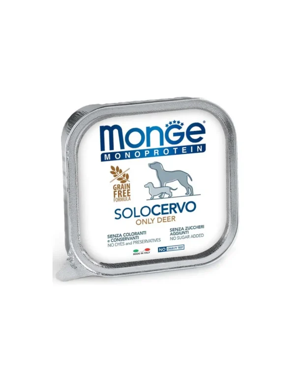 monge dog 150gr monoproteico 100% solo cervo