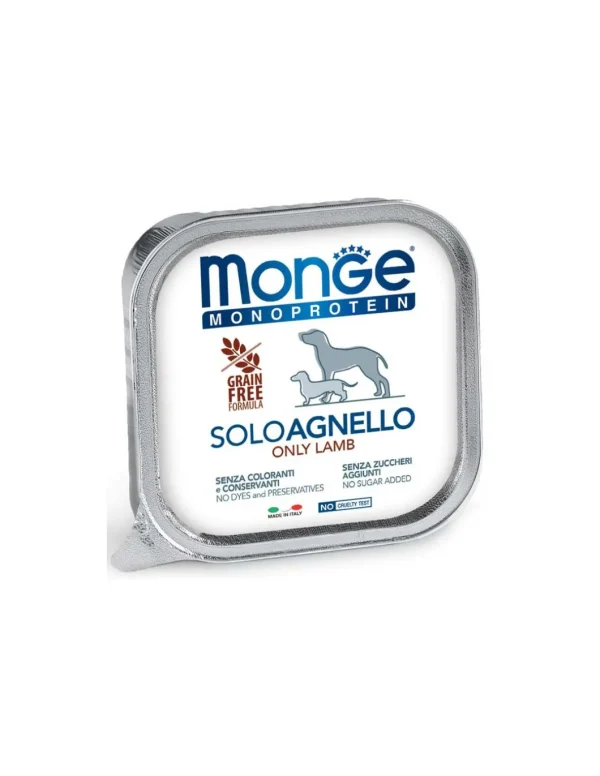 monge dog 150gr monoproteico 100% solo agnello
