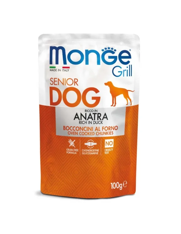 monge dog 100gr senior busta grill anatra