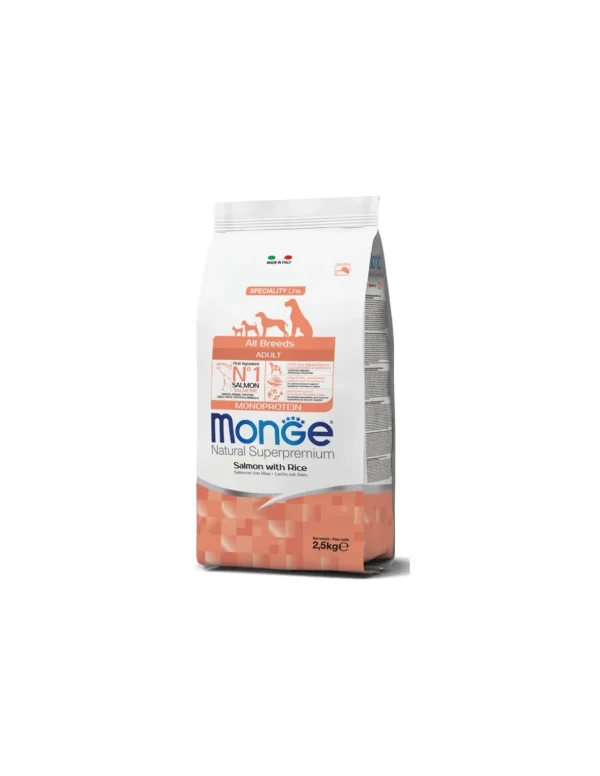 monge dog 2,5kg adult all breeds speciality line monoprotein salmone e riso