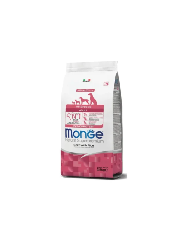 monge dog 2,5kg adult all breeds speciality line monoprotein manzo e riso
