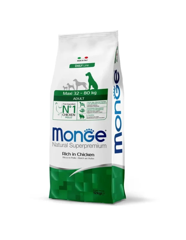 monge dog 12kg adult maxi daily line pollo