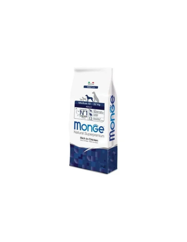 monge dog 3kg adult medium daily line pollo