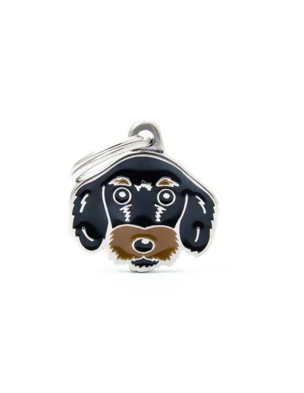 MY FAMILY MEDAGLIA BASSOTTO PELO LUNGO NERO MF71BLACK