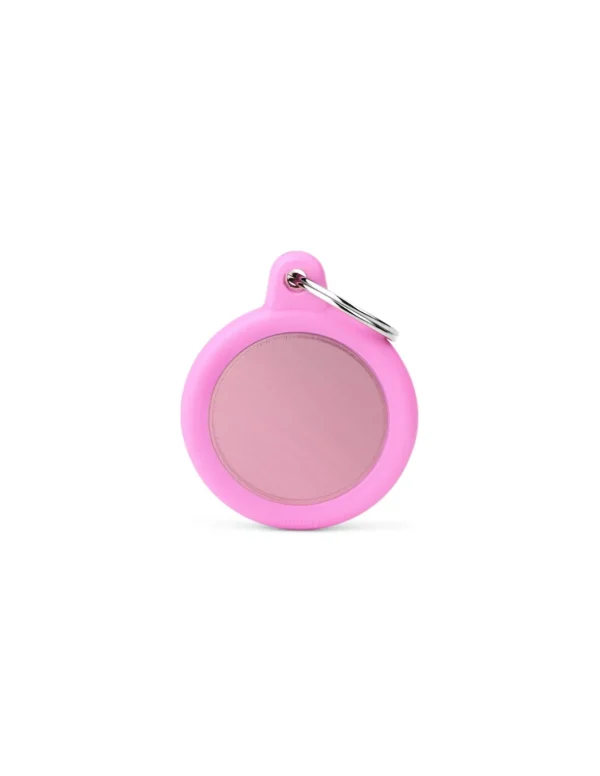 MY FAMILY MEDAGLIA CERCHIO ALLUMINIO ROSA CON GOMMA HUSTAG HTA04PINK