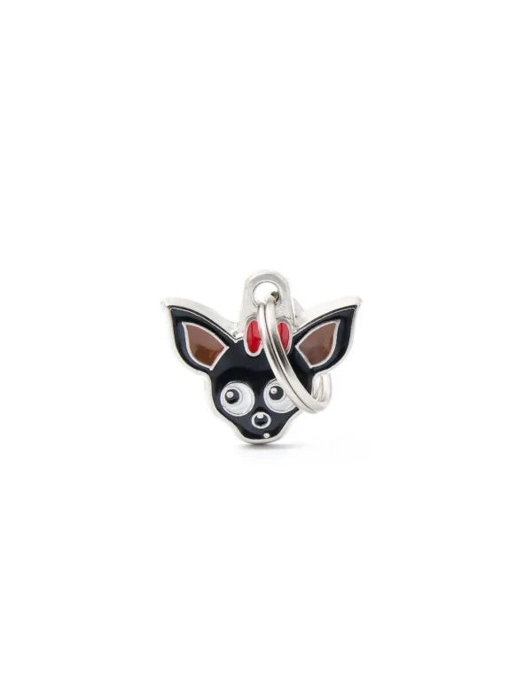 MY FAMILY MEDAGLIA CHIHUAHUA NERO MF23BLACK ( INCISIONE MASSIMO 2 RIGHE )