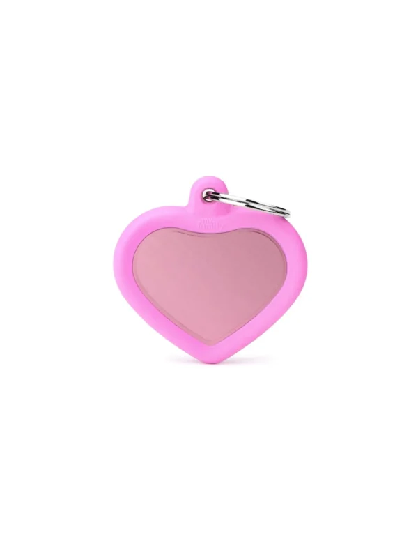 MY FAMILY MEDAGLIA CUORE ALLUMINIO ROSA CON GOMMA HUSHTAG HTA02PINK